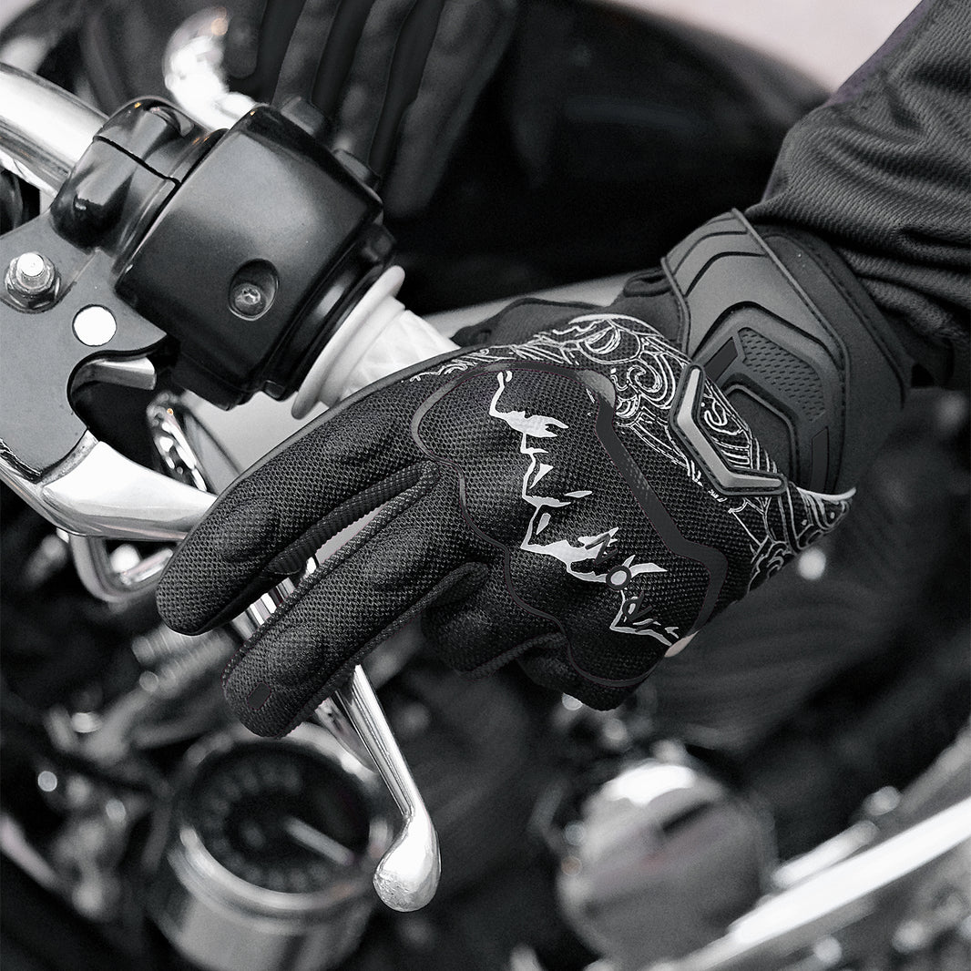 RIDEIRON 夏用 通気性・柔軟プロテクター付バイクグローブ | MG7002