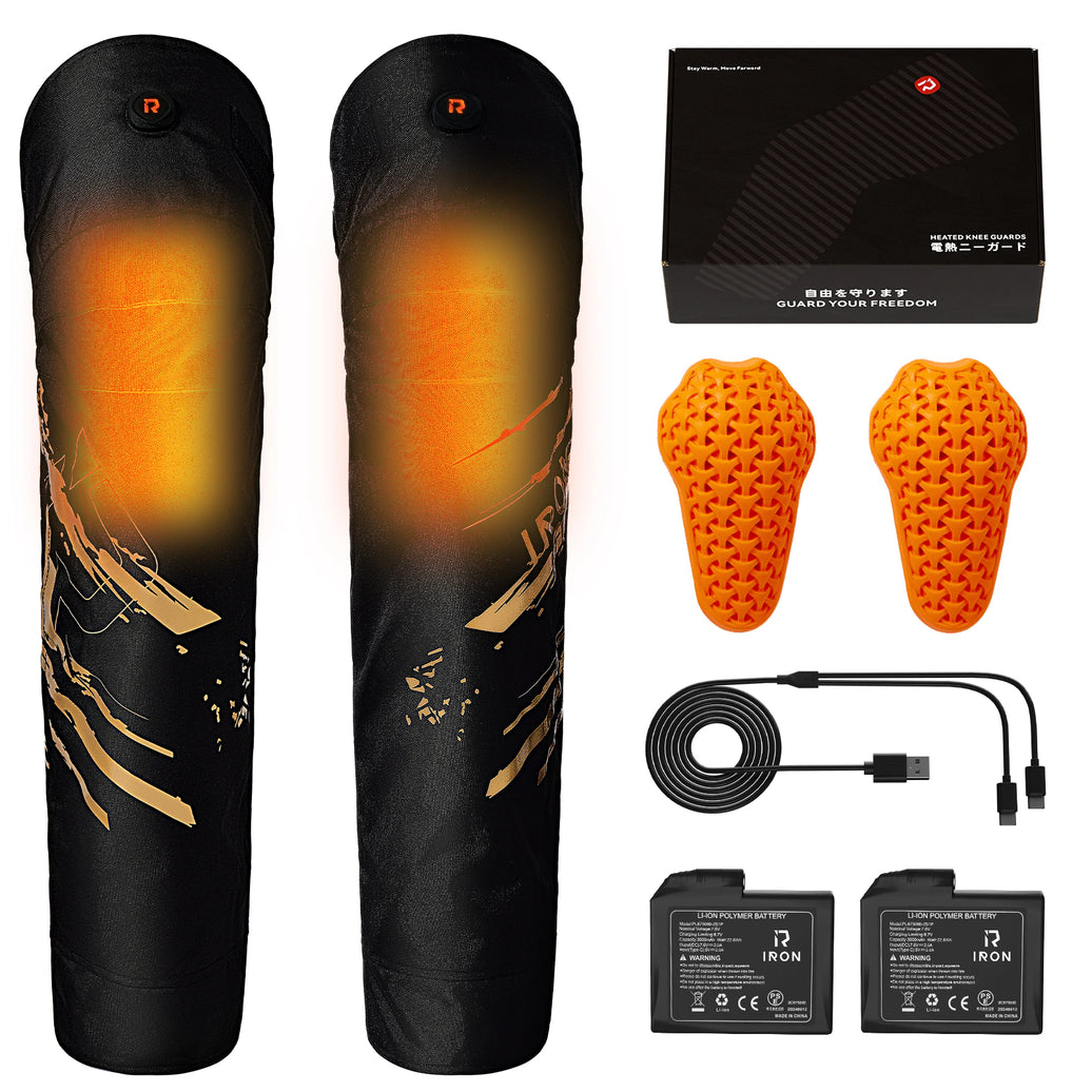 RIDEIRON 冬用 防風 防水 電熱 バイクニーパッド | MA9001 H