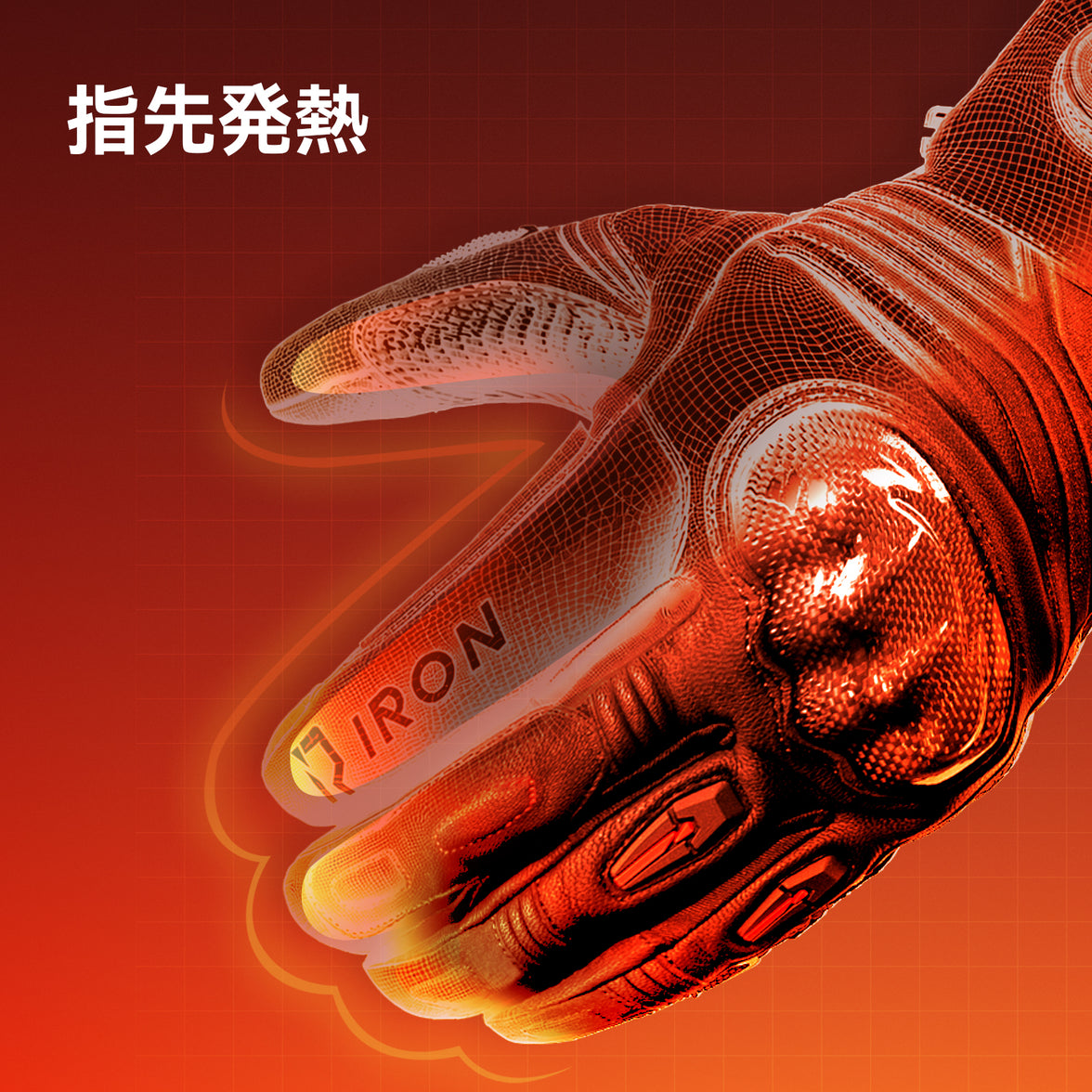 RIDEIRON｜4,000mAh・羊革・カーボンプロテクターを備えたスマート電熱グローブ ｜MG7506H