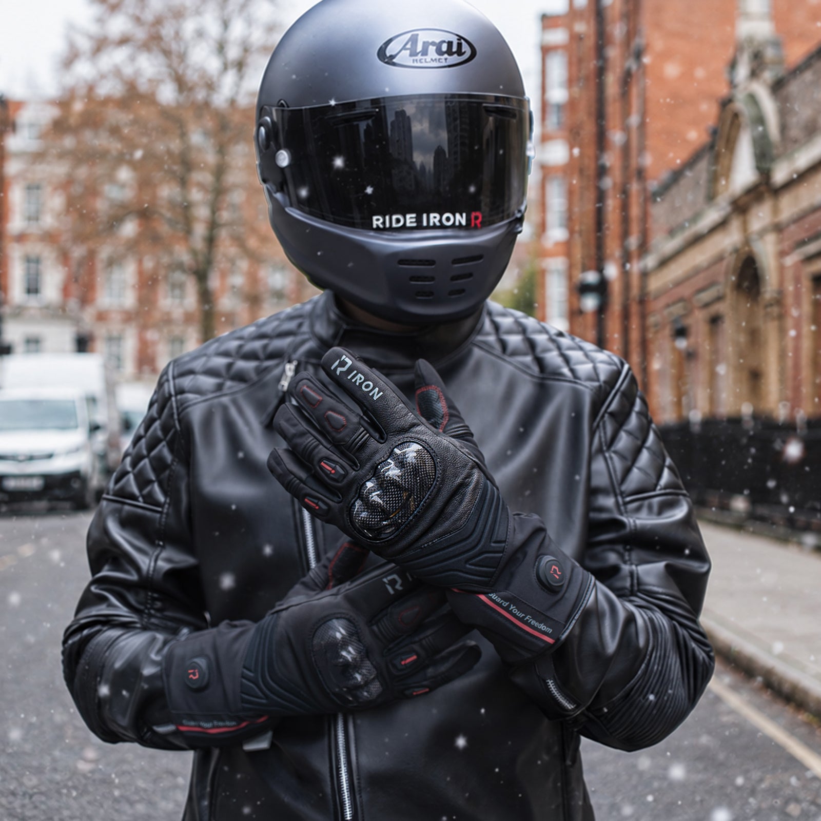 RIDEIRON｜4,000mAh・羊革・カーボンプロテクターを備えたスマート電熱グローブ ｜MG7506H