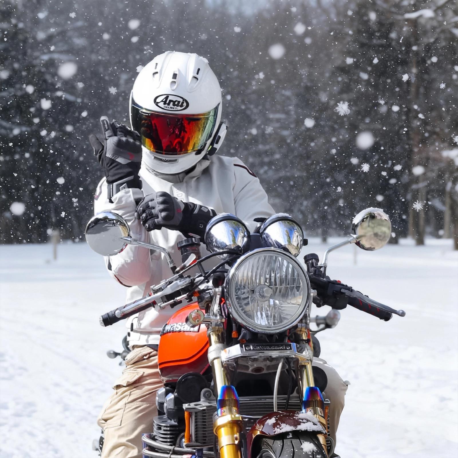 RIDEIRON 冬用防水 スマート電熱 バイク用グローブ| MG7501H