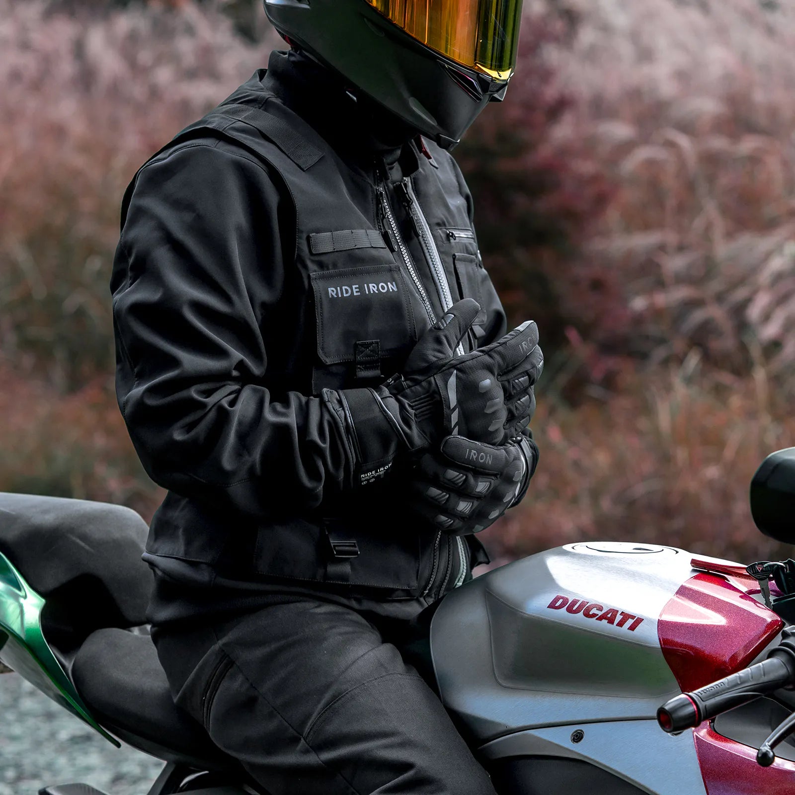 【今季分完売】RIDEIRON 冬用防水 スマート電熱 バイク用グローブ| MG7502H