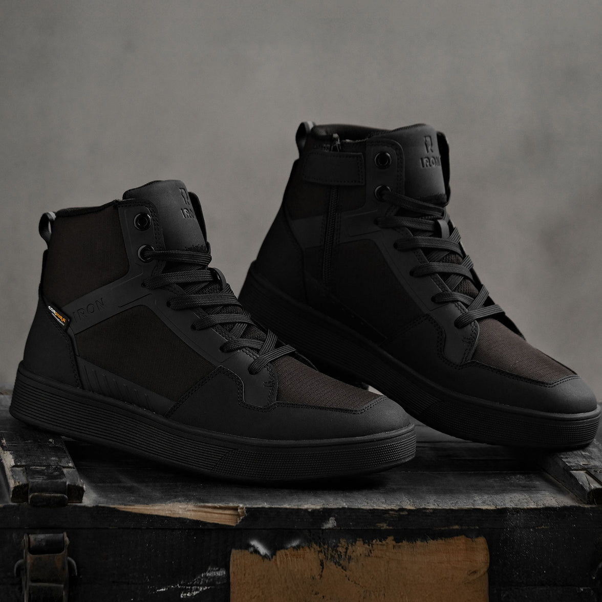 RIDEIRON クラシックブラック CORDURA® 通気・防滑 バイクシューズ| MS6001