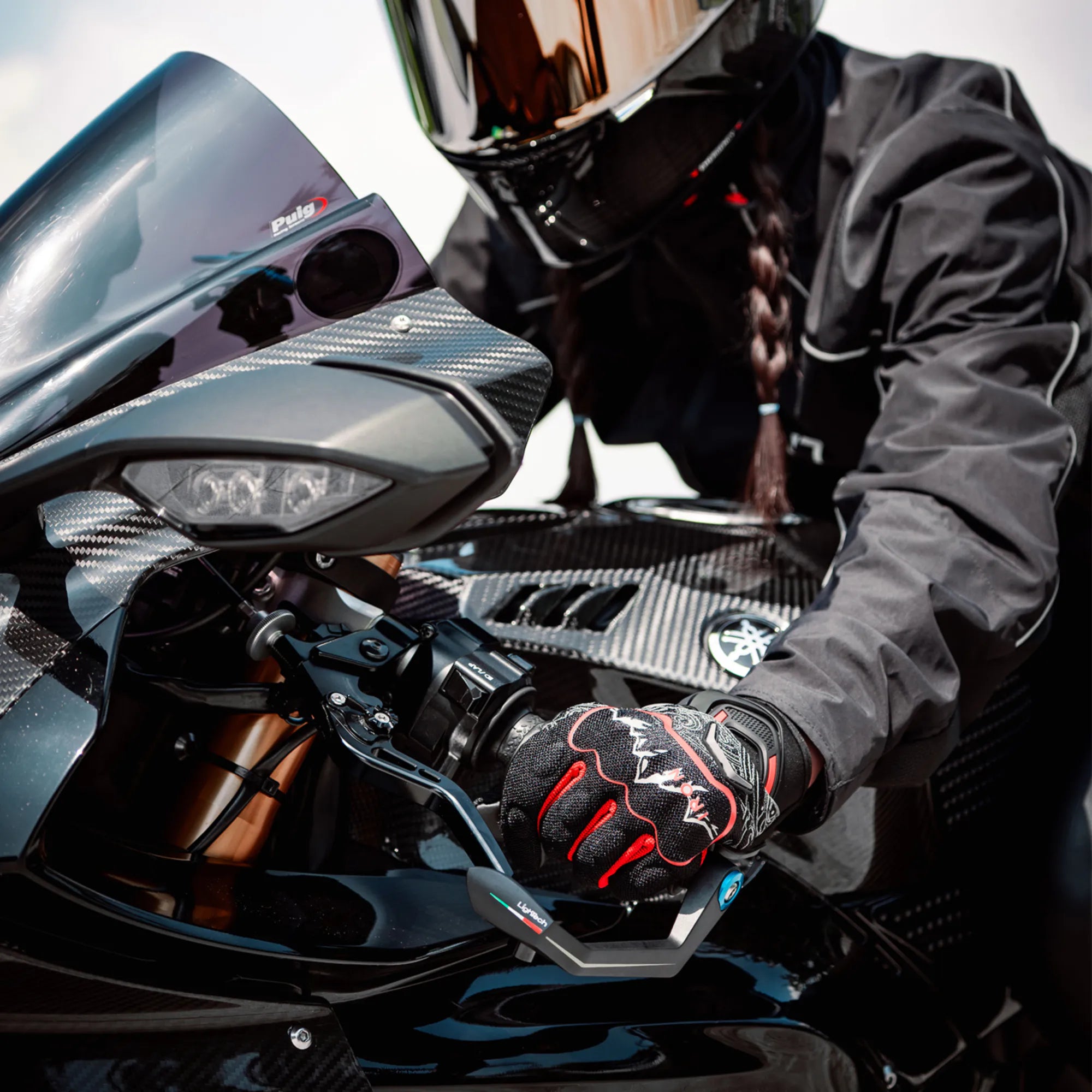 RIDEIRON 夏用 通気性・柔軟プロテクター付バイクグローブ | MG7002