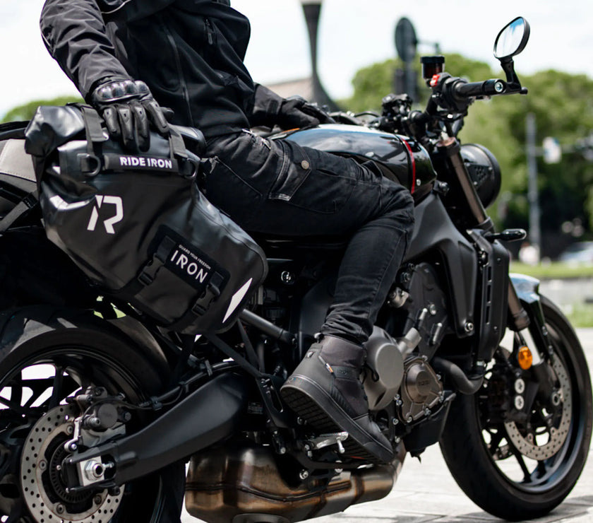 RIDEIRON クラシックブラック CORDURA® 通気・防滑 バイクシューズ| MS6001