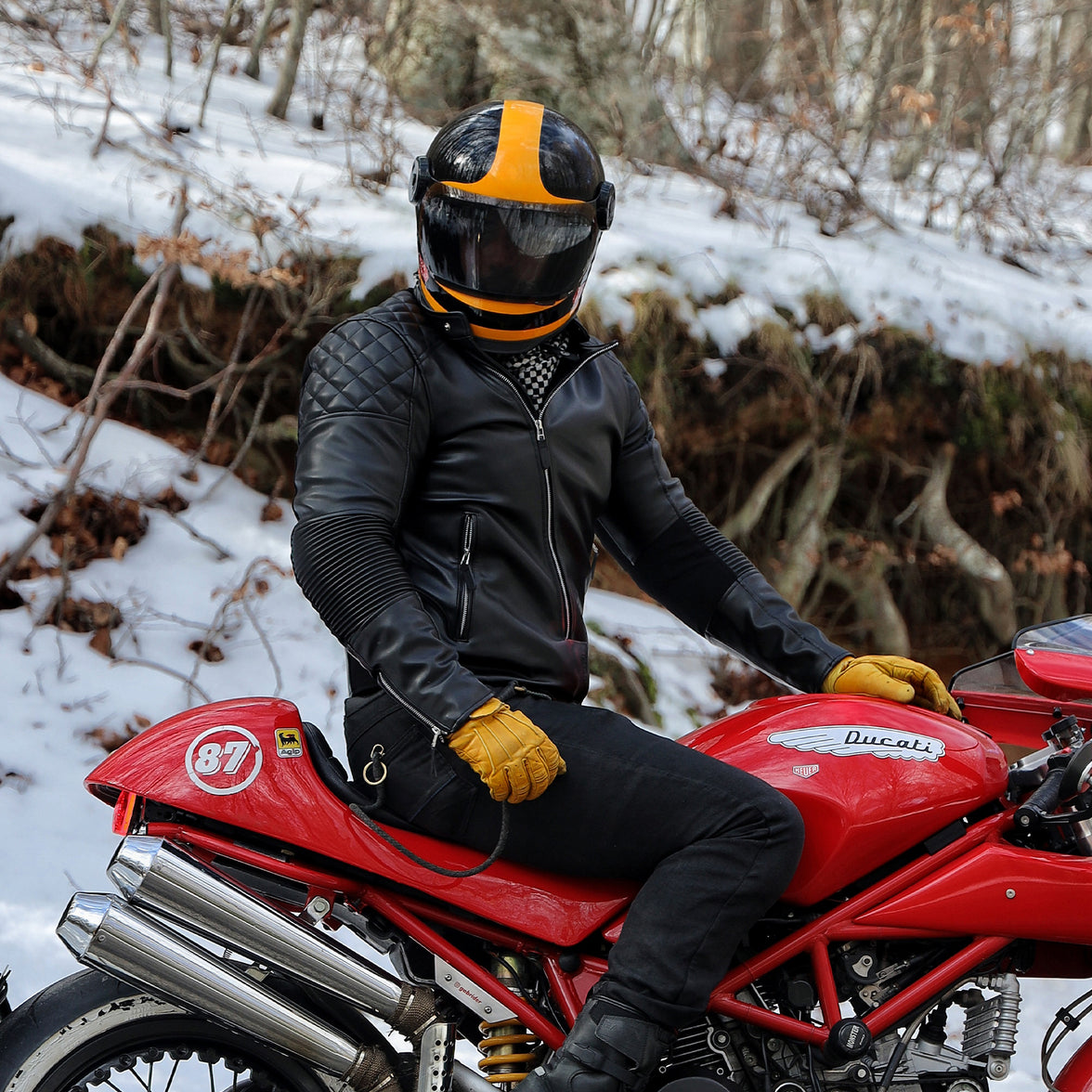 RIDEIRONヴィンテージPUレザー 通気性プロテクションバイクジャケット | MJ5507