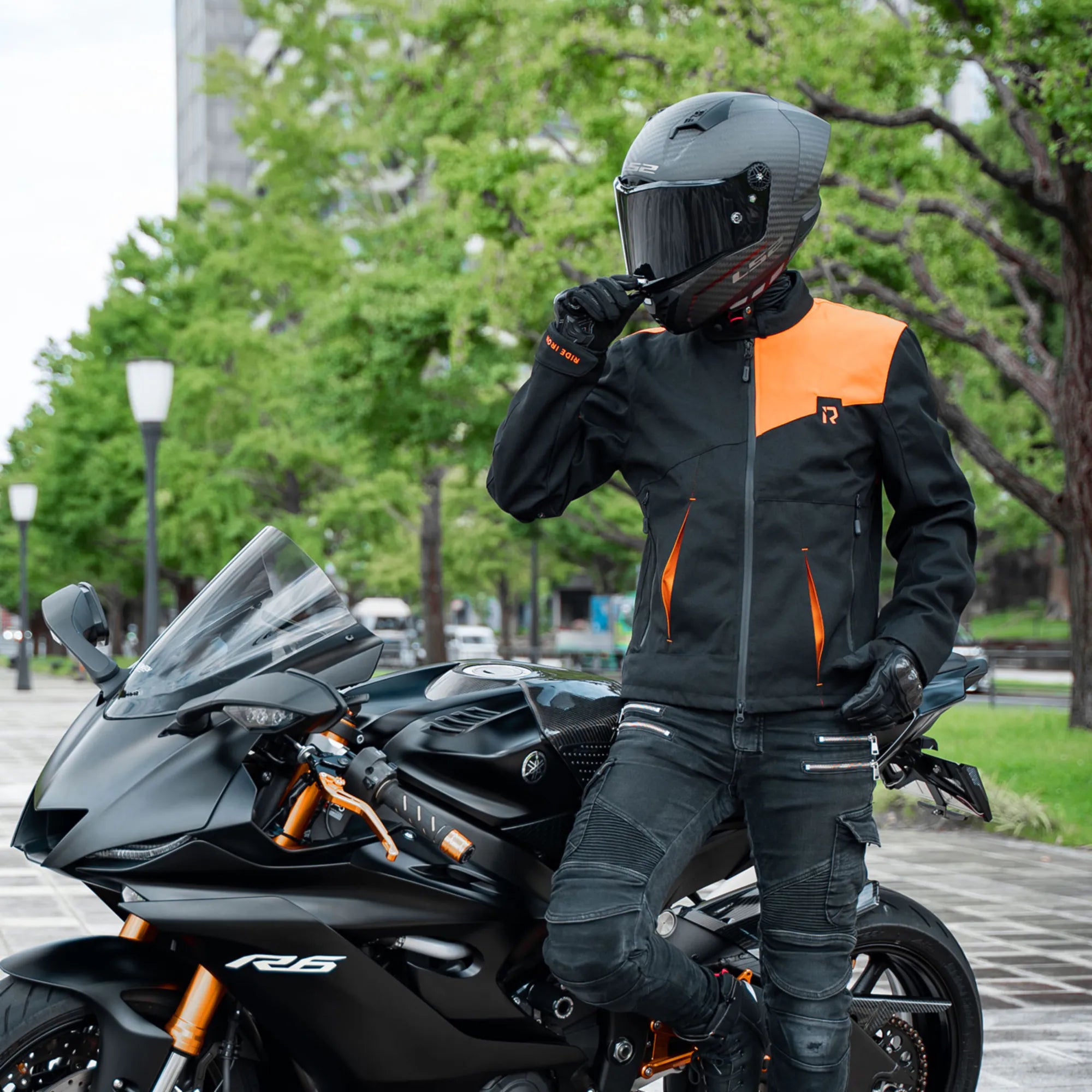 RIDEIRON スタイリッシュなオールシーズン対応プロテクター付きバイクジャケット | MJ5516