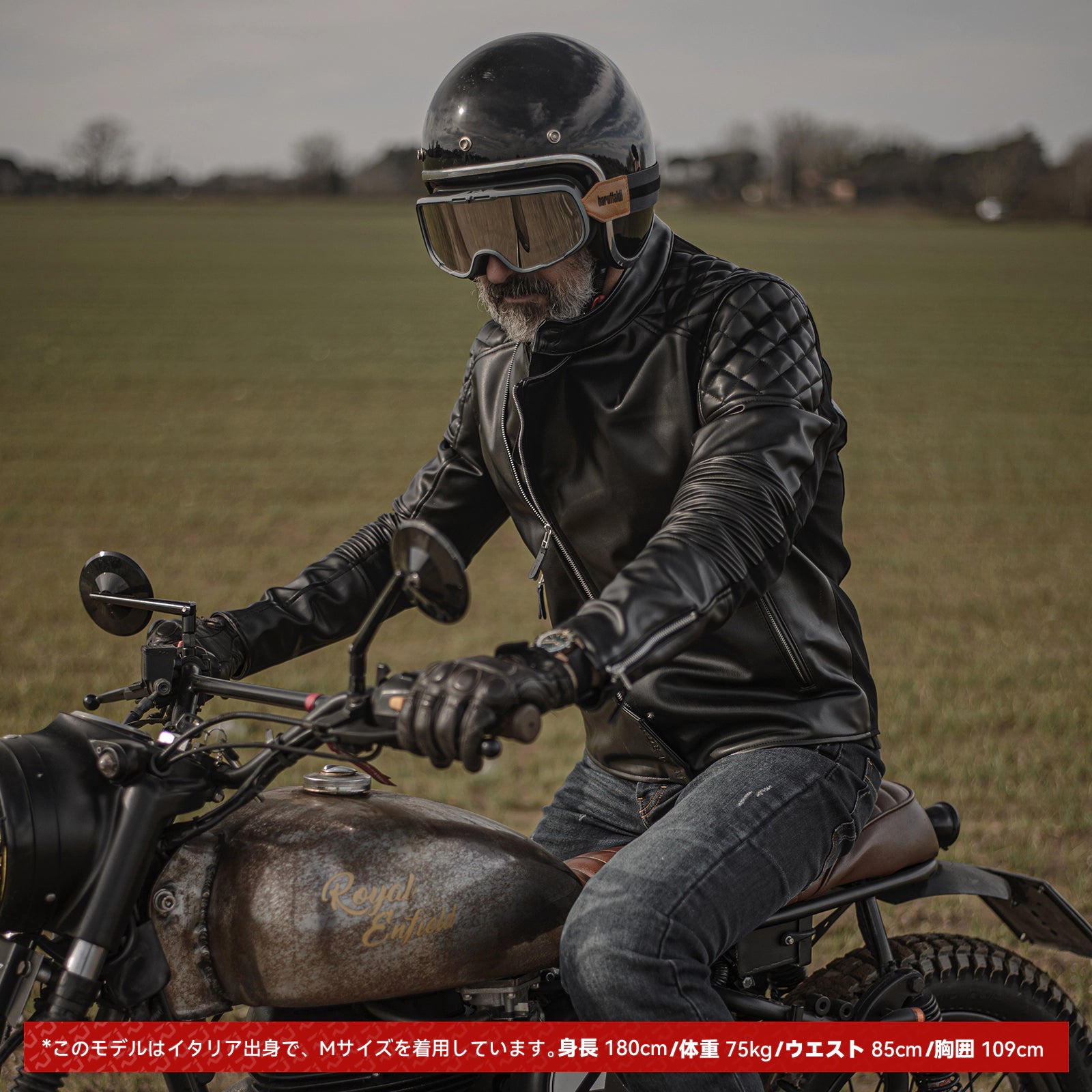 RIDEIRONヴィンテージPUレザー 通気性プロテクションバイクジャケット