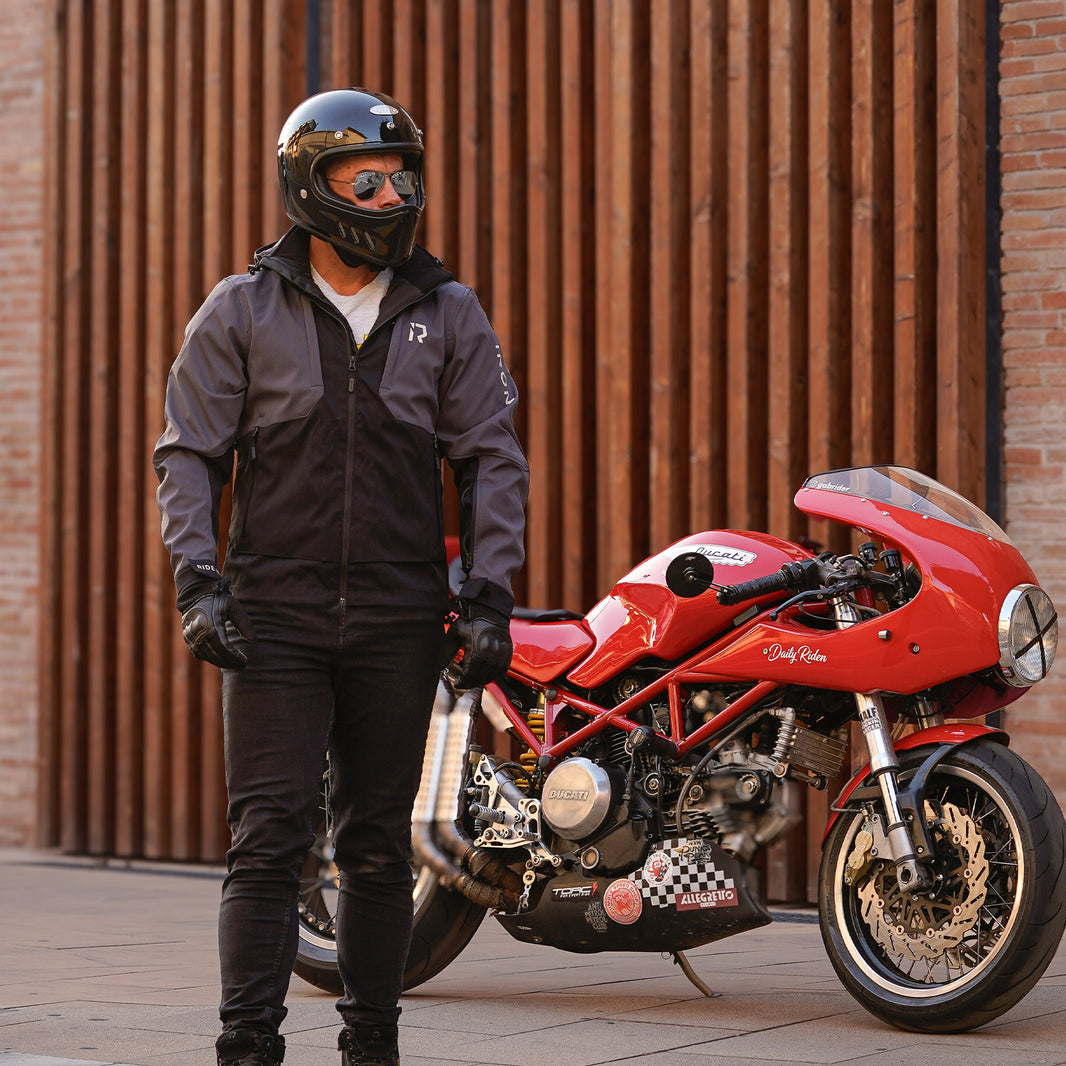 RIDEIRON カジュアル防風フード付きバイク用プロテクタージャケット | MJ5509