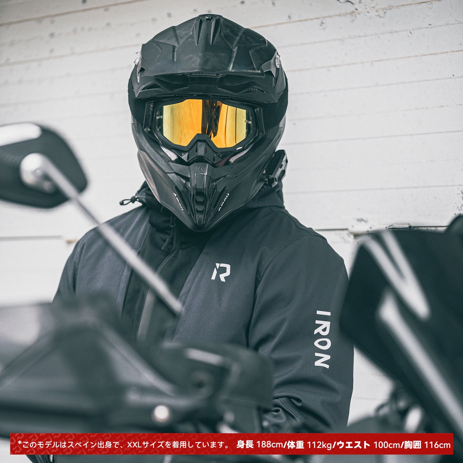 RIDEIRON カジュアル防風フード付きバイク用プロテクタージャケット