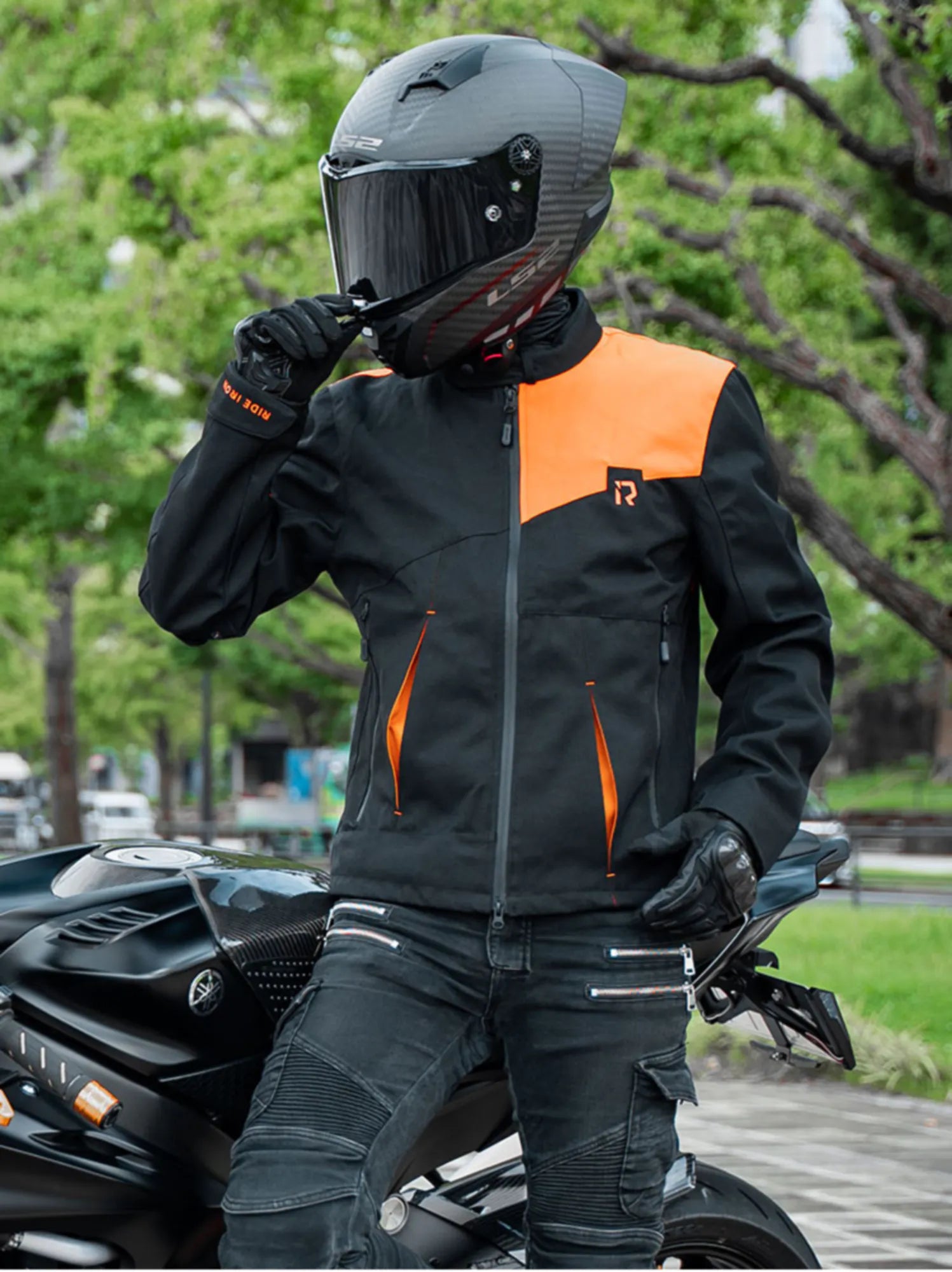 RIDEIRON スタイリッシュなオールシーズン対応プロテクター付きバイクジャケット | MJ5516