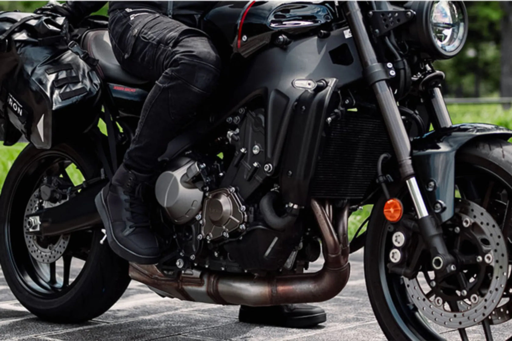RIDEIRON クラシックブラック CORDURA® 通気・防滑 バイクシューズ| MS6001