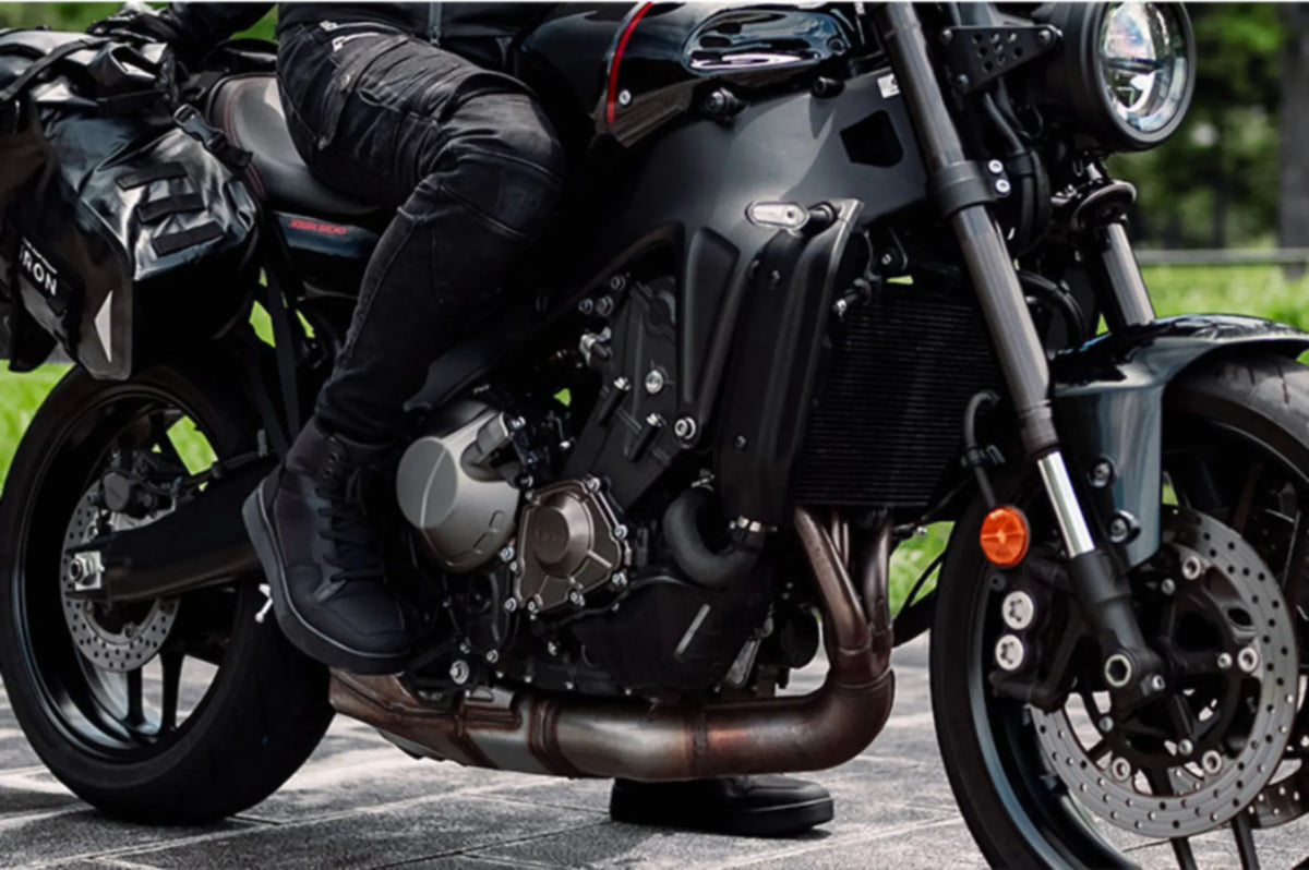 RIDEIRON クラシックブラック CORDURA® 通気・防滑 バイクシューズ| MS6001