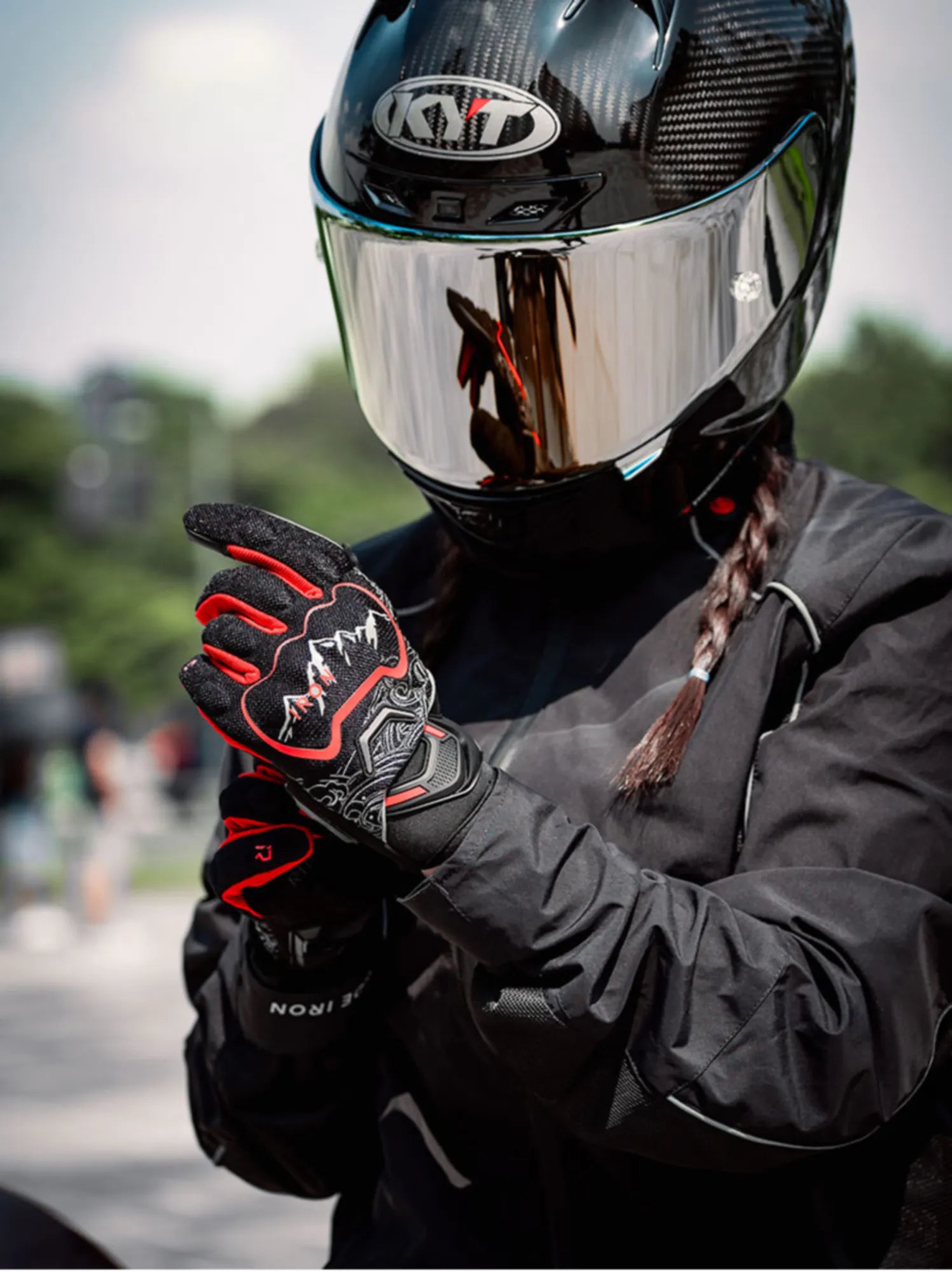 RIDEIRON 夏用 通気性・柔軟プロテクター付バイクグローブ | MG7002