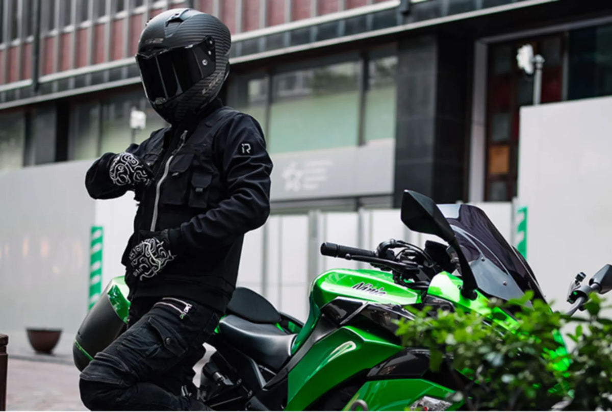 RIDEIRON 夏用 発光プロテクター付バイクグローブ | MG7005