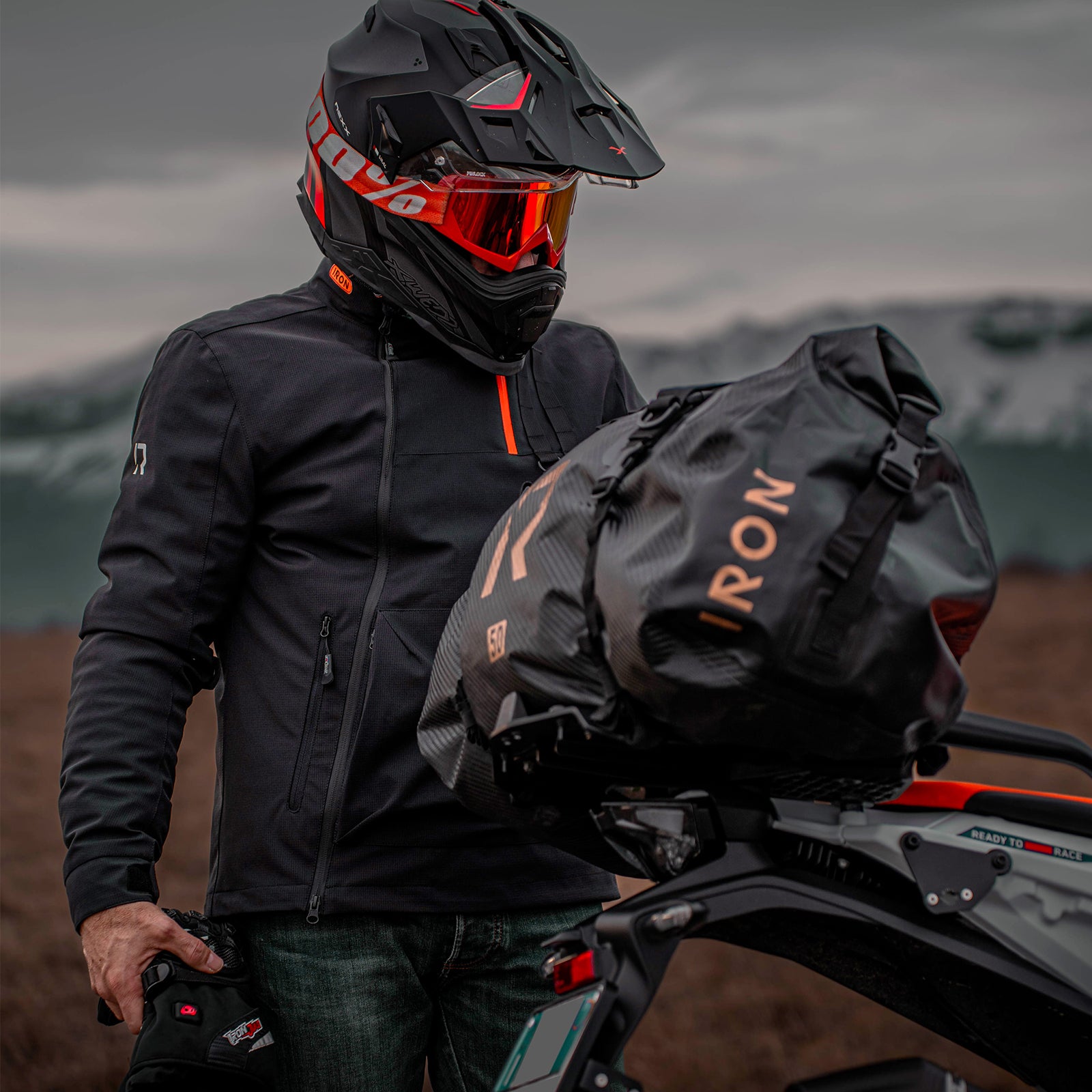 RIDEIRONスタイリッシュで通気性の良い CE プロテクターバイクジャケット| MJ5502