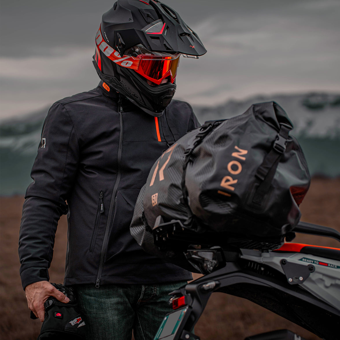 RIDEIRONスタイリッシュで通気性の良い CE プロテクターバイクジャケット| MJ5502