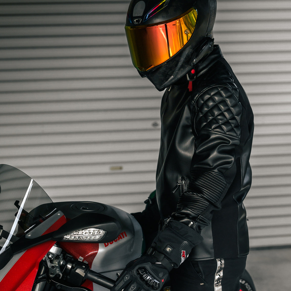 RIDEIRONヴィンテージPUレザー 通気性プロテクションバイクジャケット | MJ5507
