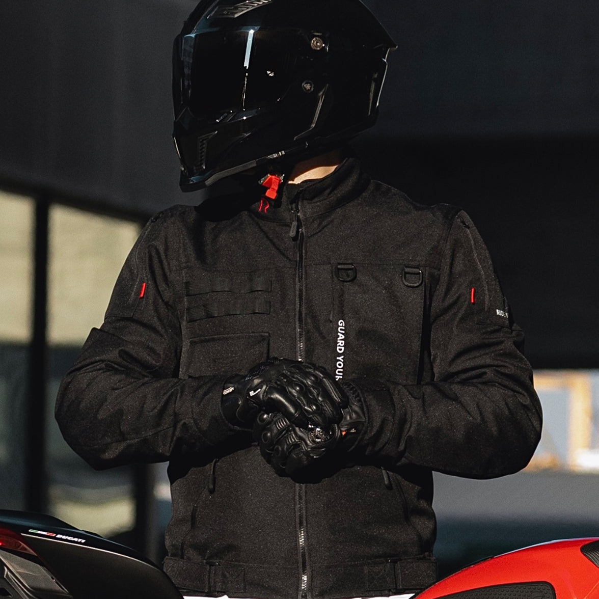 RIDEIRON オールシーズン対応 CE プロテクター耐久バイクジャケット| MJ5501