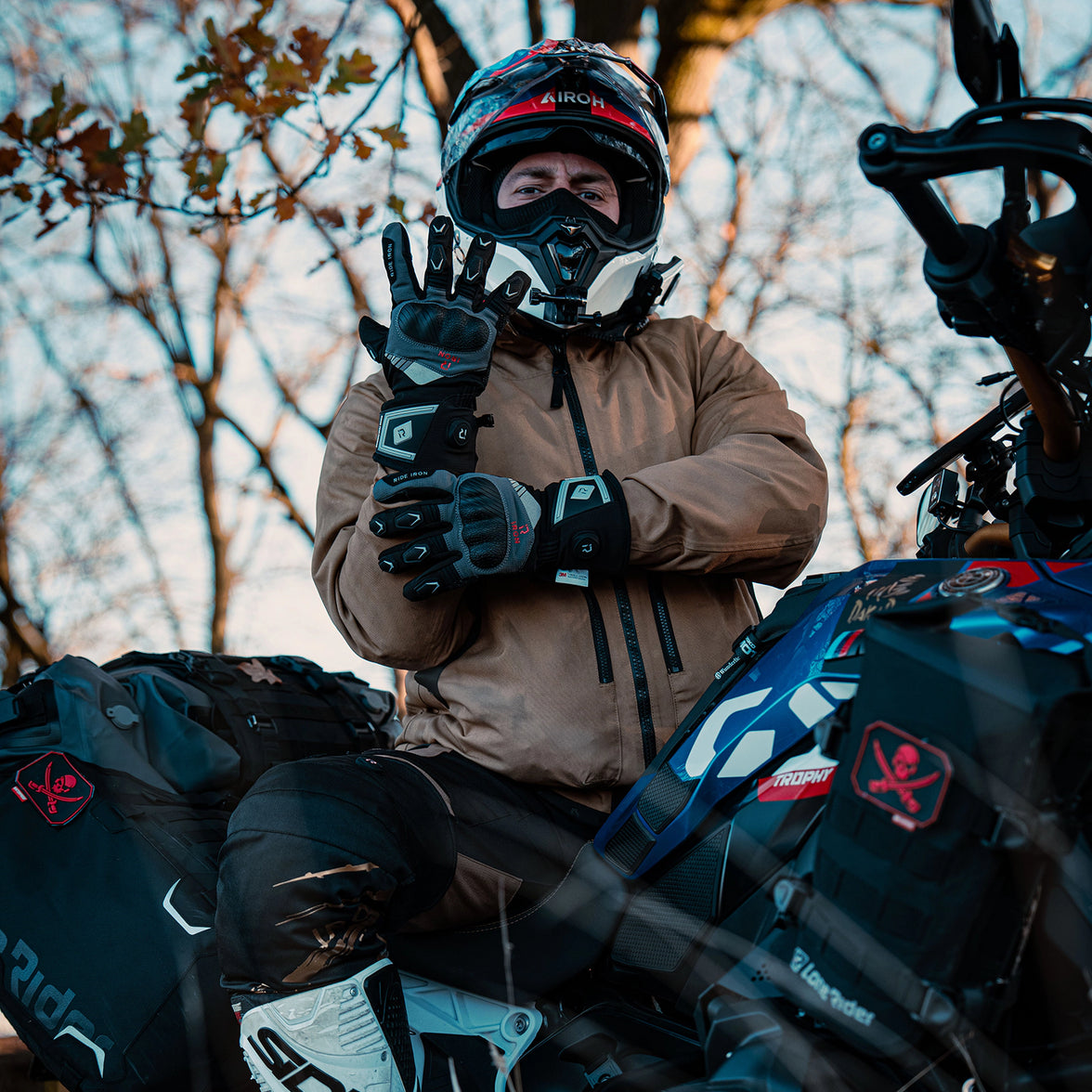 RIDEIRON 冬用防水 スマート電熱 バイク用グローブ| MG7501H