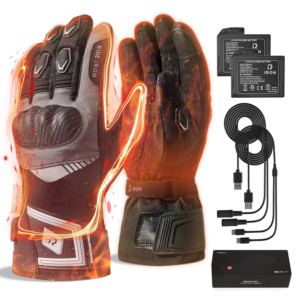 RIDEIRON 冬用防水 スマート電熱 バイク用グローブ| MG7501H