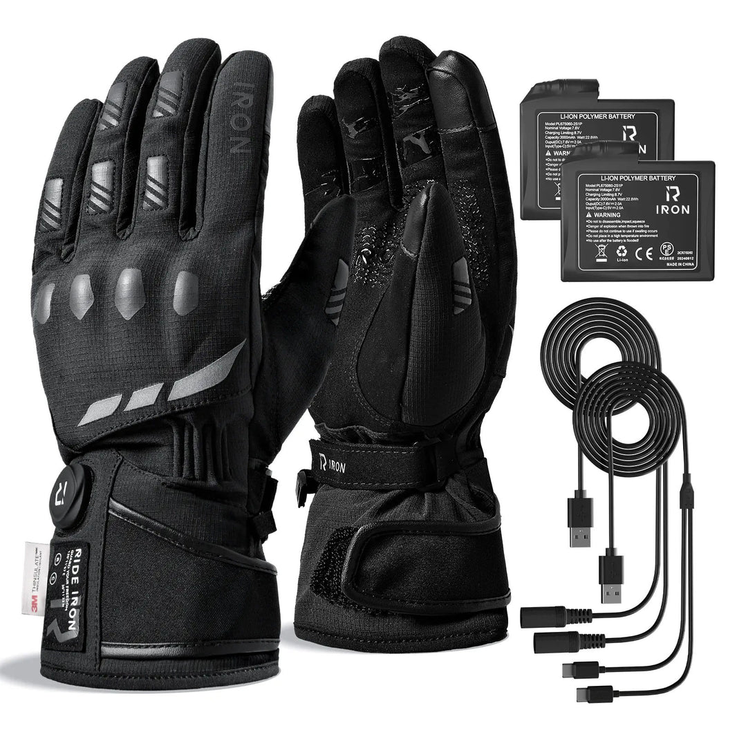【今季分完売】RIDEIRON 冬用防水 スマート電熱 バイク用グローブ| MG7502H