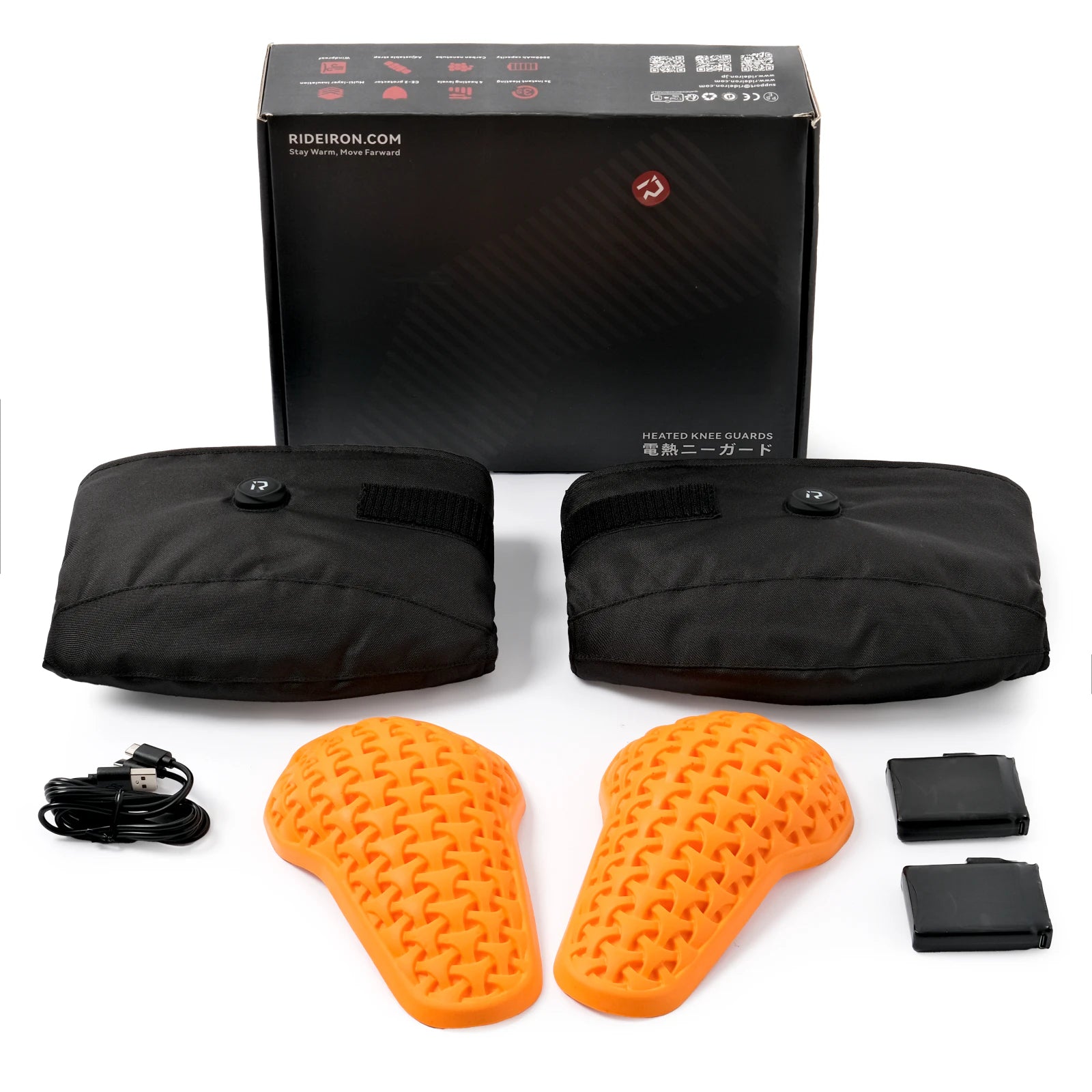 RIDEIRON 冬用 防風 防水 電熱 バイクニーパッド | MA9001 H