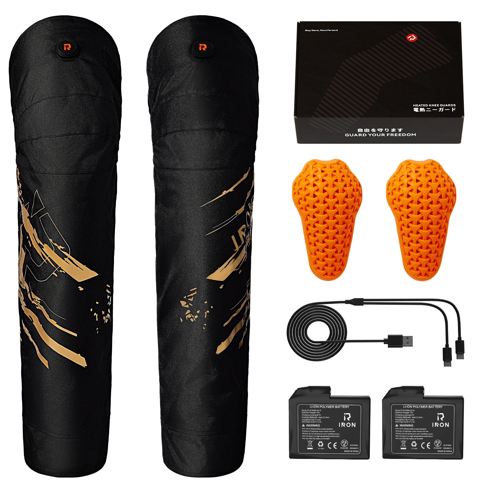 RIDEIRON 冬用 防風 防水 電熱 バイクニーパッド | MA9001 H